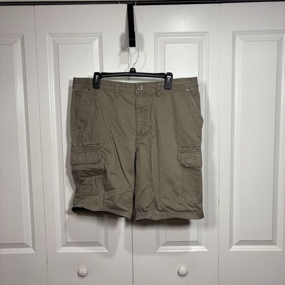 Gander Mtn Cargo Shorts Mens 38 Outdoor Hiking Utility Khaki Pockets Trailcore - Picture 1 of 10